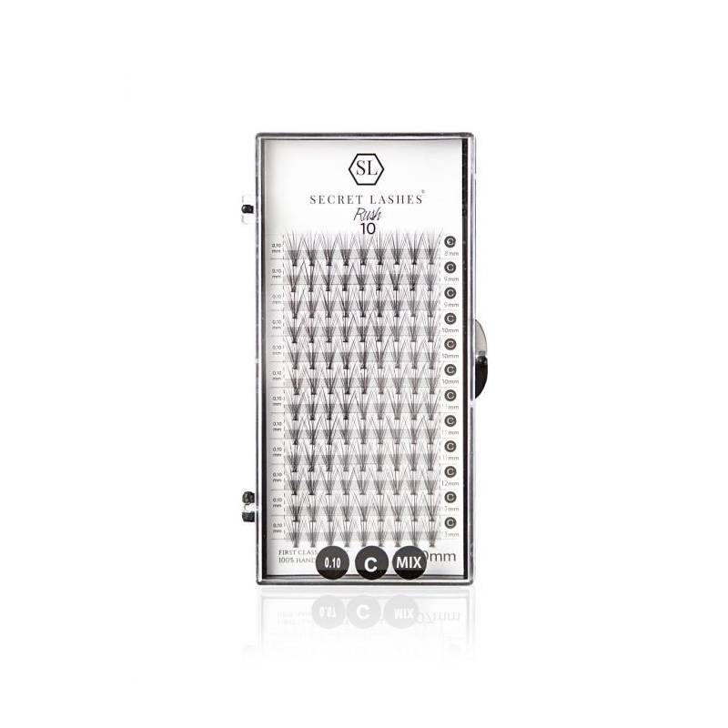 Secret Lashes Rzęsy Rush 10 D kępki C 0.10 MIX