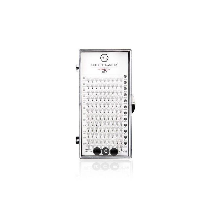 Secret Lashes Rzęsy Rebel gotowe kępki 8D C 0.07 12 mm