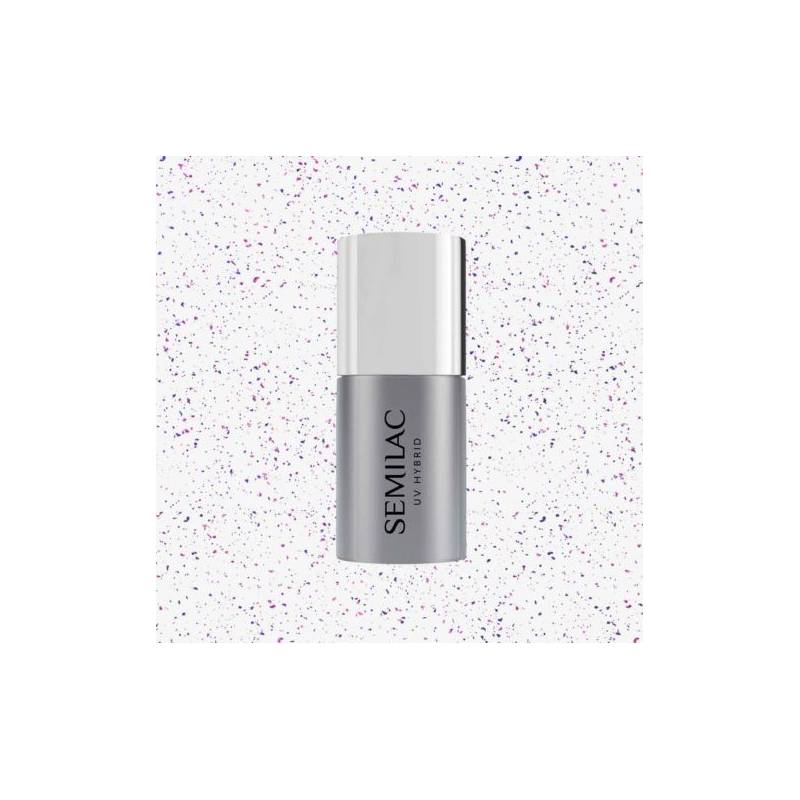 Semilac Top No Wipe Blinking Blue & Violet Flakes T15 Top do lakierów hybrydowych 7ml