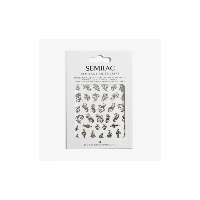 Semilac 12 naklejki na paznokcie Silver Ornaments