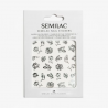 Semilac 14 naklejki na paznokcie Silver Flowers