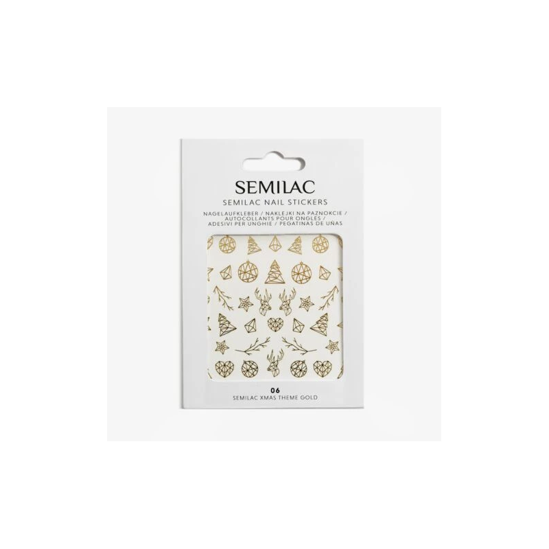 Semilac 06 Nail Stickers Xmas Theme Gold