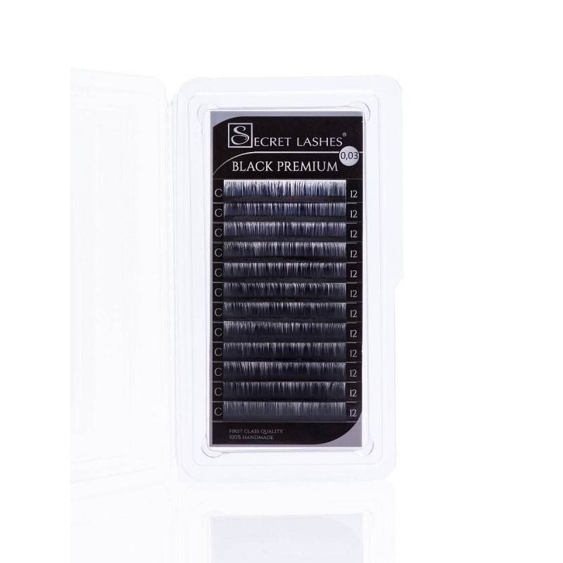 Secret Lashes Rzęsy Black Premium Volume B 0,03 12 mm