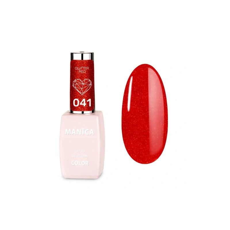 Manica Lakier hybrydowy - Glitter Red 041 10ml