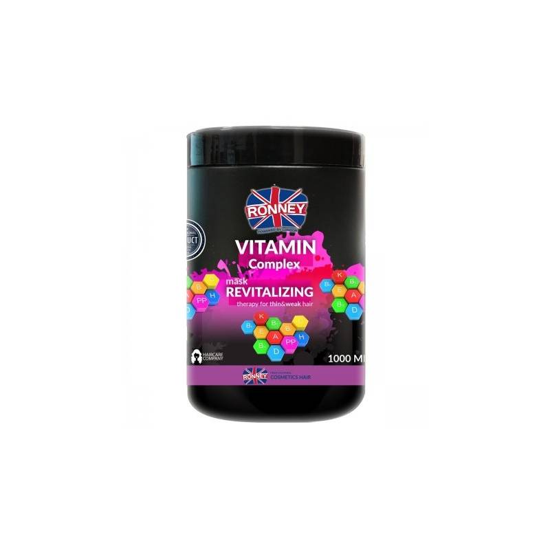 Ronney Professional Mask Vitamin Complex Revitalizing Therapy, Maska rewitalizująca do włosów cienkich i osłabionych 1000ml