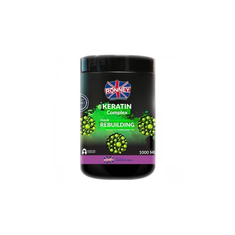 Ronney Professional Mask Keratin Complex Rebuilding Therapy, Maska odbudowująca do włosów suchych i łamliwych 1000ml