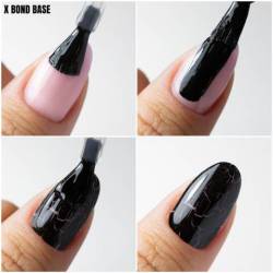 Molly Nails Lakier hybrydowy Crackle Gel black  8g