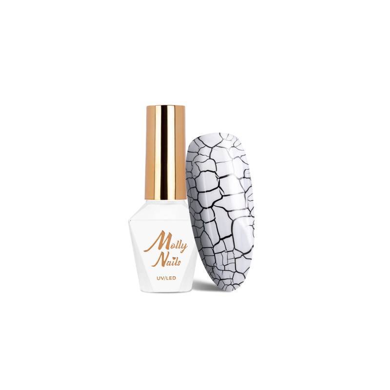 Molly Nails Lakier hybrydowy Crackle Gel WHITE 8g