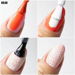 Molly Nails Lakier hybrydowy Crackle Gel WHITE 8g