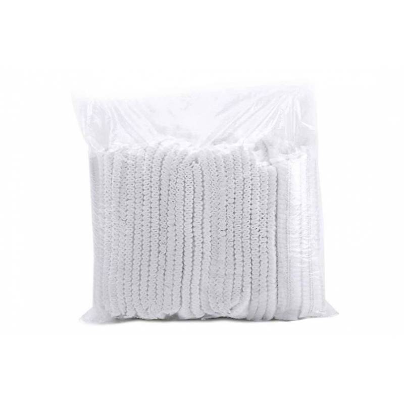 Czepki Jednorazowe Białe 100 Sztuk