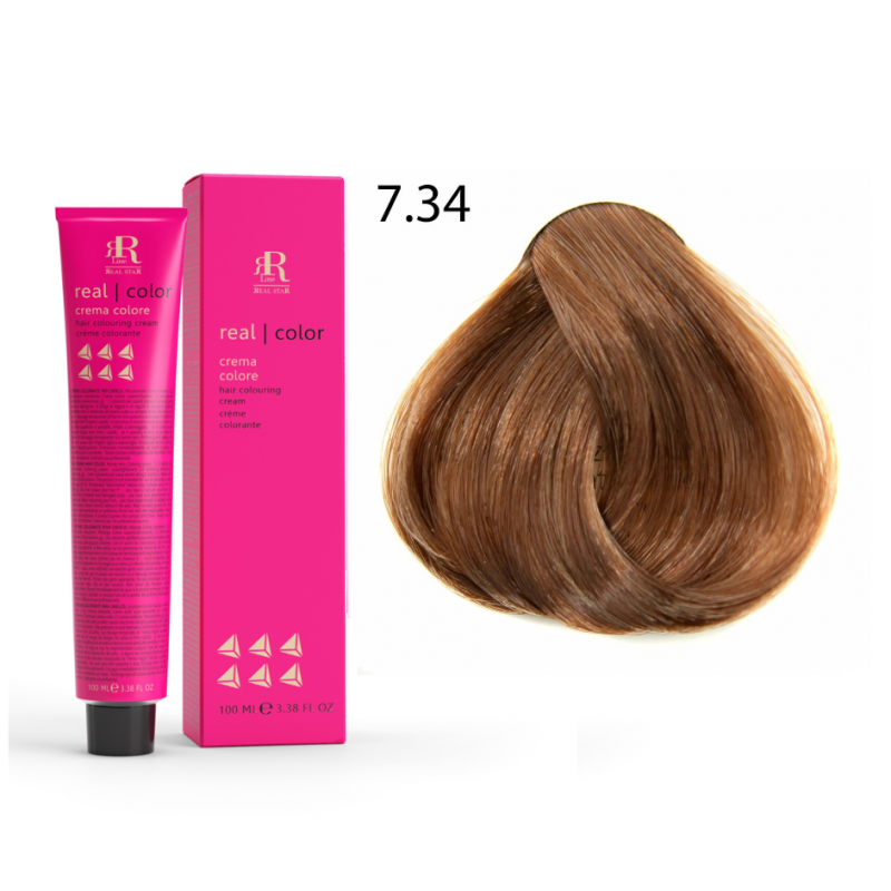 RR Line farba 7.34 100 ml średni blond złoto miedziany