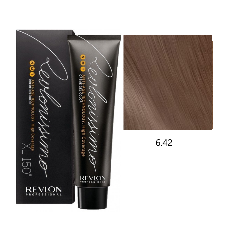 Revlon High Coverage 6.42 ciemny miedziany opalizujący blond farba do siwych włosów 60ml