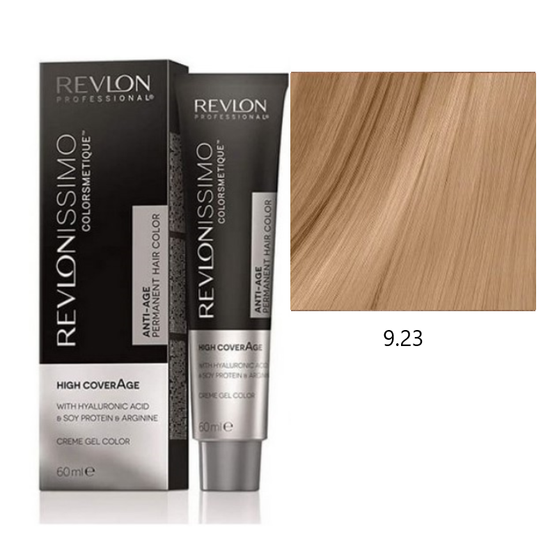 Revlon High Coverage 9.23 bardzo jasny opalizujący złoty blond farba do siwych włosów 60ml