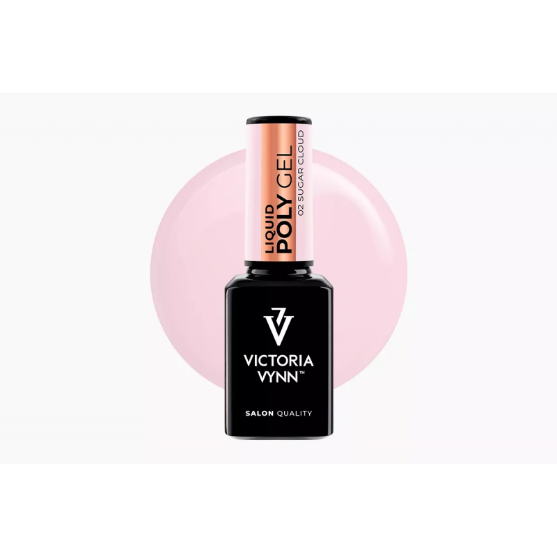 Victoria Vynn Liquid Poly Gel 02 Sugar Cloud 15ml Płynny akrylożel biało- różowy