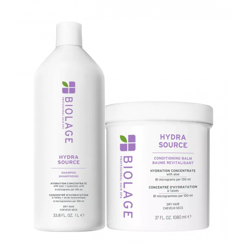 Biolage HydraSource zestaw nawilżający do włosów suchych szampon + odżywka