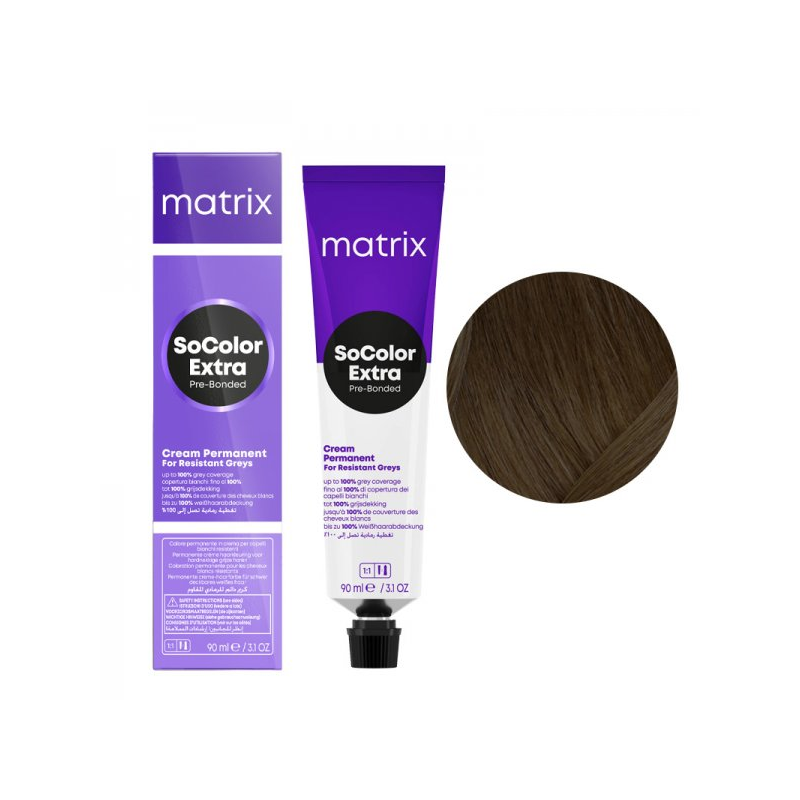 Matrix SoColor 504N Extra Coverage farba do krycia włosów siwych z technologią Pre-Bonded 90ml
