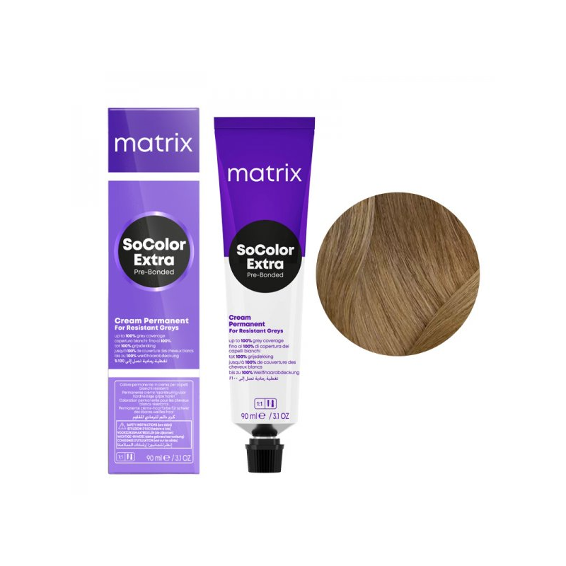 Matrix SoColor 508N Extra Coverage farba do krycia włosów siwych z technologią Pre-Bonded 90ml