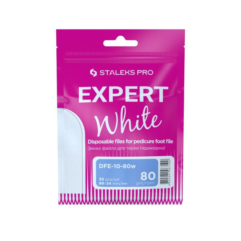 Staleks nakładeki wymiennych do tarki do pedicure 80 grit 30szt. white