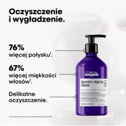 Loreal Keratin Alpha Sleek szampon wygładzający do włosów puszących się 500ml