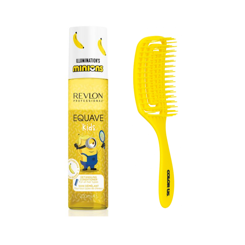 REVLON EQUAVE KIDS MINIONS Odżywka dla dzieci o zapachu bananowym 200 ml + szczoka do włosów