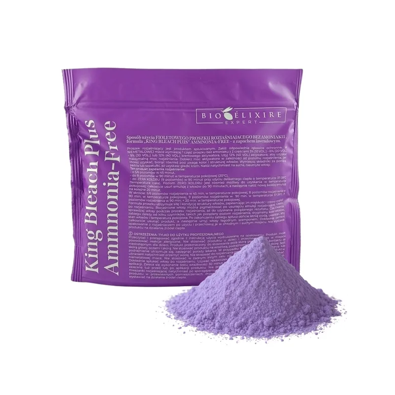 Bioelixire ROZJAŚNIACZ DO WŁOSÓW BEZ AMONIAKU 9 TONÓW  King Bleach Plus 500g