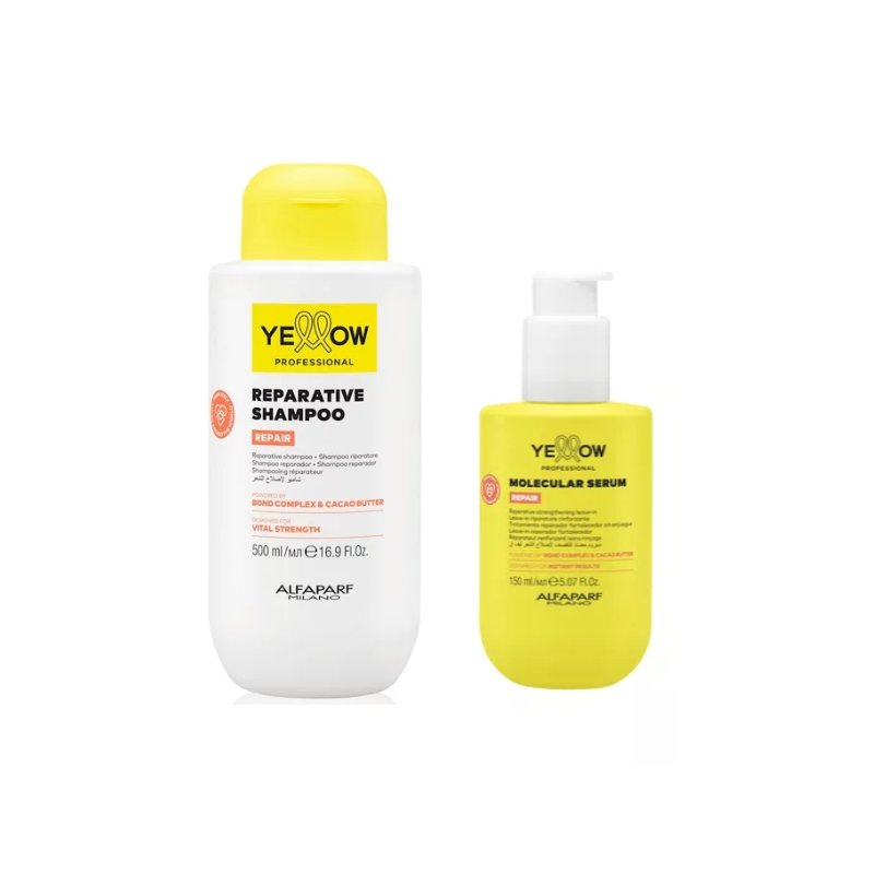 Yellow Repair szampon do włosów zniszczonych 500ml + Yellow molecular serum do włosów 100ml
